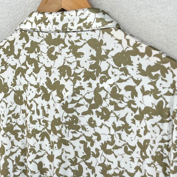 MICHAEL KORS Shirt Men L Golf Polo Short Sleeve Floral Camo Performance Olive - Picture 9 of 13